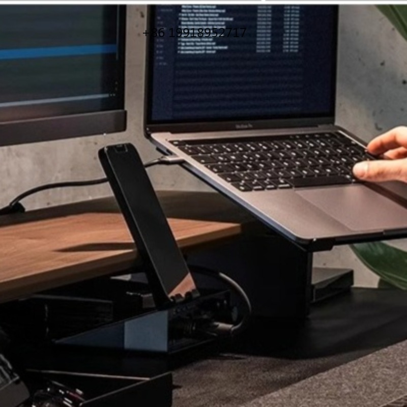 Laptop Stand Bamboo - Supporto Ergonomico per Monitor in Alluminio,